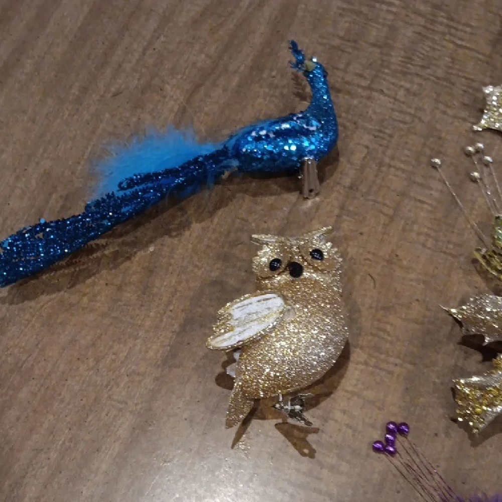 Source Unknown Glitter Bird Ornament Collection